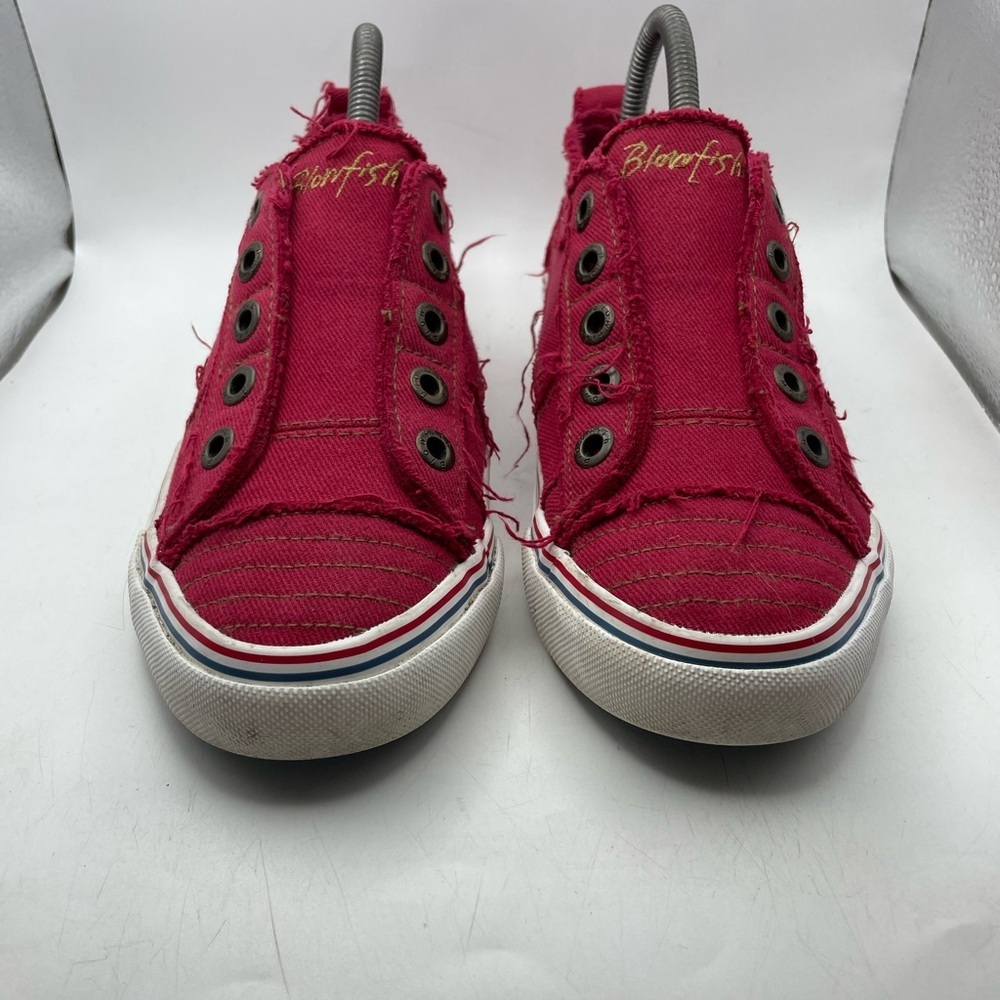 Blowfish Malibu Red distressed Canvas Sneakers women’s 8.5 - Picture 4 of 8